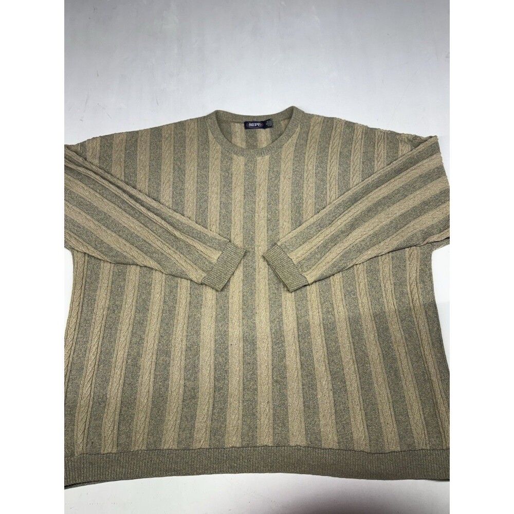 Vintage REPP LTD Sweater Mens 5XL Textured Pullover Coogi Inspired USA 90s - Picture 2 of 8